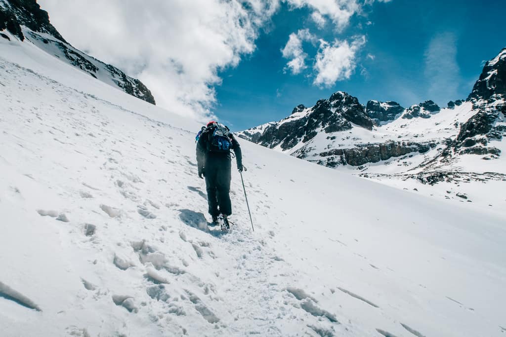 Hiking to toubkal during winter - snow on toubkal - trekking to toubkal during winter morocco - journal of nomads