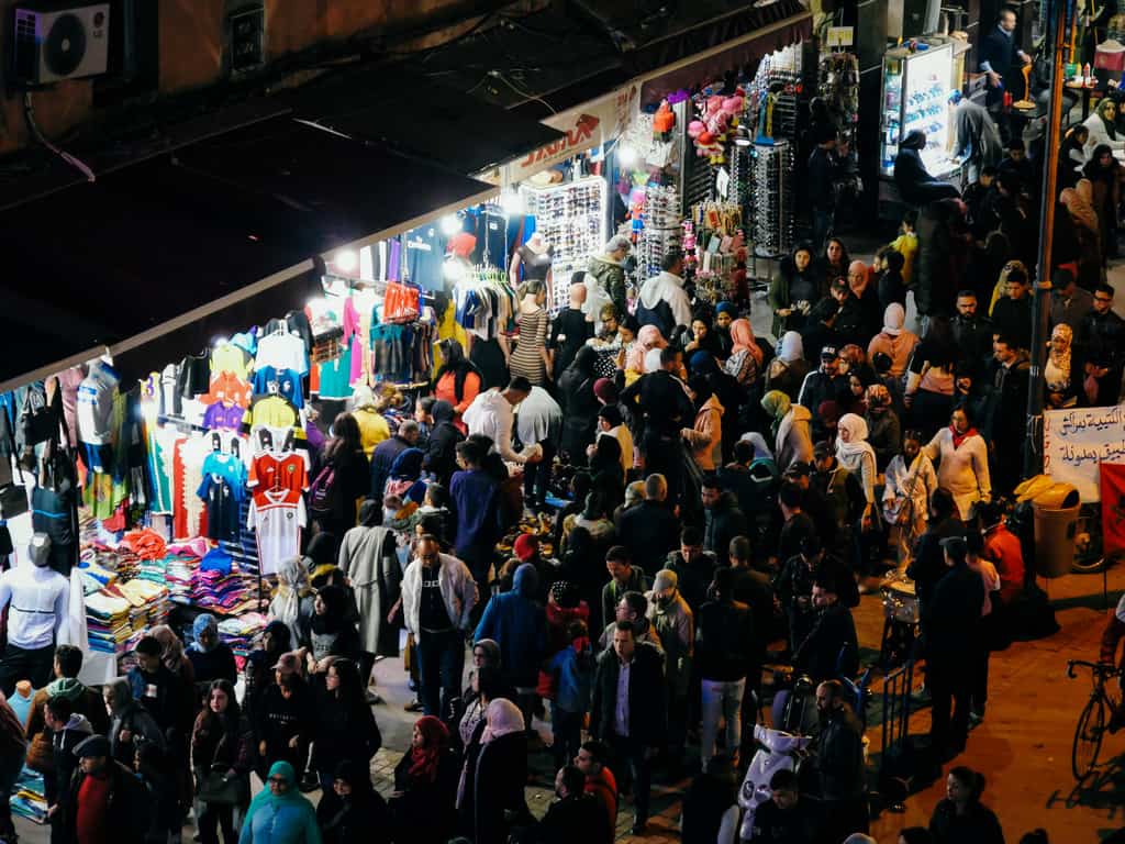 multitud Marrakech Ramadán iftar-diario de nómadas