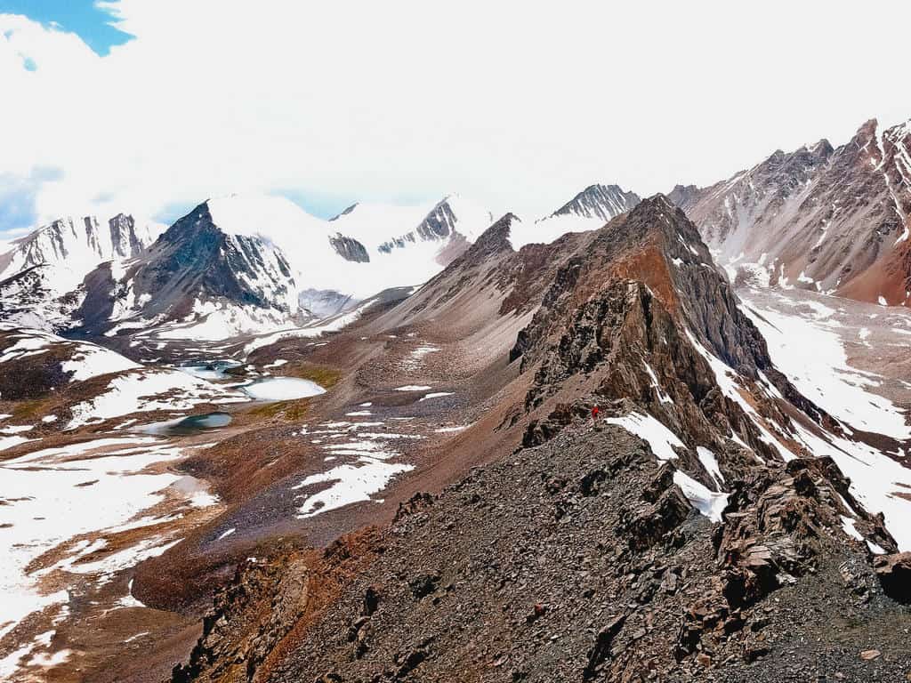 Best of Alay Mountains Trek - Complete 7-Day Hiking Itinerary of one of the best treks in Kyrgyzstan 24 Sary Mogul Pass - Drone Kyrgyzstan - Alai Mountains - Alay Mountains - Kyrgyzstan Trekking Tours - Journal of Nomads