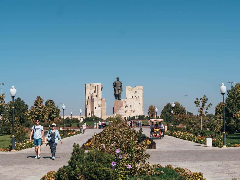 Uzbekistan Travel Itinerary (2026): 1, 2, 3 & 4 Week Travel Routes + Tips 33 Amir Temur statue Shahrisabz Uzbekistan - Best places to visit in Uzbekistan