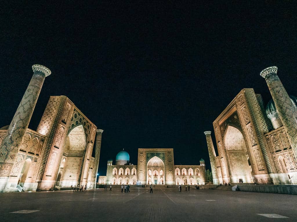 Samarkand Registan at night - Samarkand Uzbekistan Travel Guide